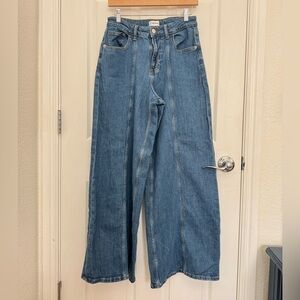 The Drop Classic Blue Wide-Leg Women Jeans